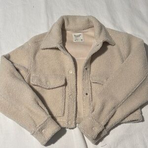 Abercrombie & Fitch Off-White Sherpa Jacket